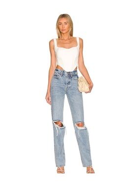 Bardot (REVOLVE) White Sculpted Corset Crop Top